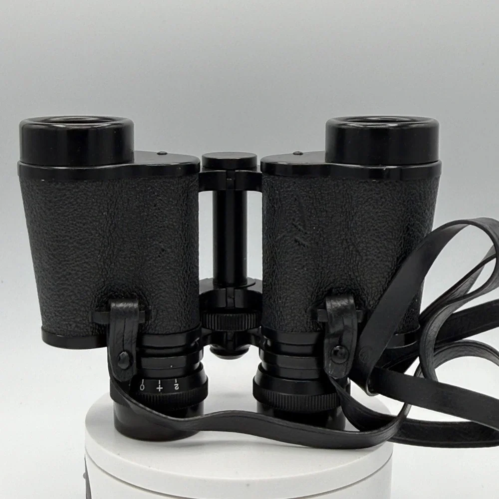 Tasco Binoculars 8x30 Vintage Model 308 Coated Optics Black made in Japan w/Case